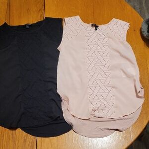 Banana Republic Black and Pink Patterned Blouses
